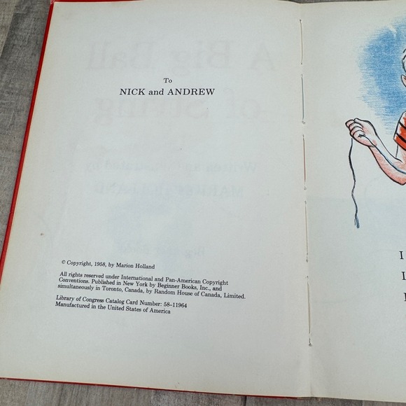 Vintage A Big Ball of String 1958 Hardcover Marion Holland READ - Picture 2 of 4